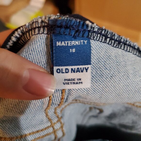 Old Navy Jeans Womens Size 16 Blue Maternity Distressed Stretch Demin Wide Leg - Picture 2 of 9